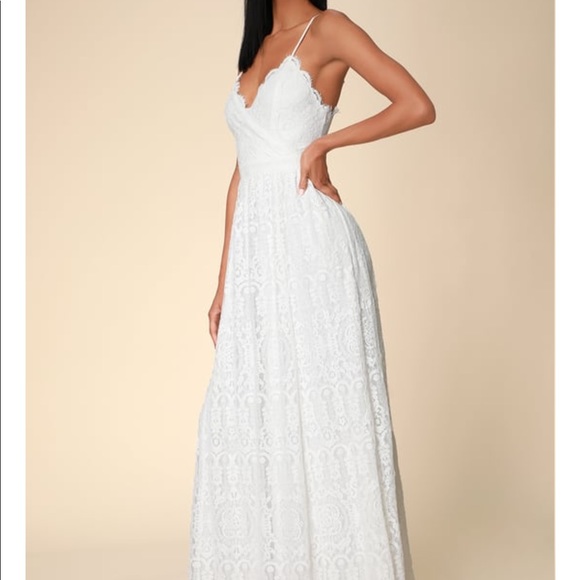 UNENDING LOVE WHITE LACE MAXI DRESS - Picture 1 of 5